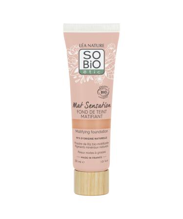L A NATURE SO BiO tic | Certified Organic Mattifying Foundation Matte Sensation | Beige Pink | Evens & Mattes the Complexion | Matte & Powder Finish | Mattifying Organic Rice Powder | Vegan | Made