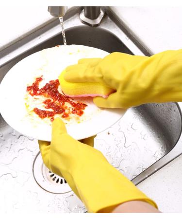 Buy XL Yellow Long Rubber Household Cleaning Gloves | Reusable Kitchen & Garden Gloves - International Shipping Available - Buy Online on GoSupps.com