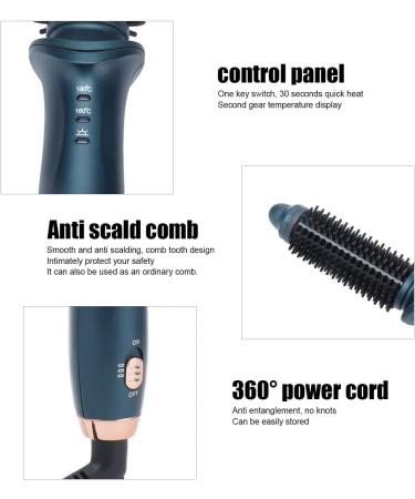 MJKO Green Portable 2-in-1 Curling Brush | Dual Purpose Hair Tool for Straight & Curly Styles | US Plug 110V - Buy Online on GoSupps.com