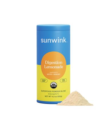 Sunwink Digestion Lemonade Powder - Organic Superfood Powder for Debloat & Gut Health - Plant-Based Support for Digestive Health with Amla Powder  Dandelion & Chicory Root Extract  4.2oz (20 Servings)