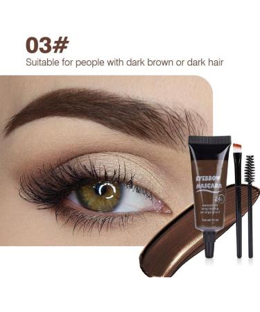 Eyebrow Tint Mascara Tinted Thick Eyebrow Mascara with 2 Brushes Waterproof Transfer Resistant Eyebrow Tinting Kit No Additives (Dark brown) - Buy Online on GoSupps.com