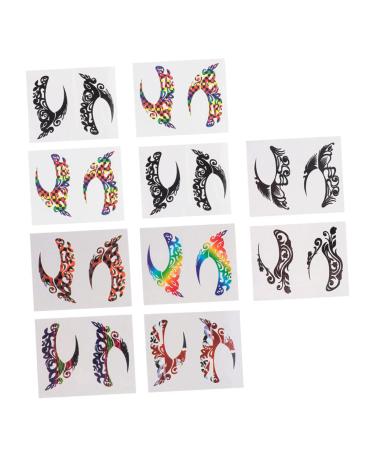 minkissy minkissy 10 Pairs Eye Liner Eyeshadow Stickers Festival Eye Decal Tattoo Paper Eye Contour Strip Women's Eye Stickers Children's Metal Glue Cartoon