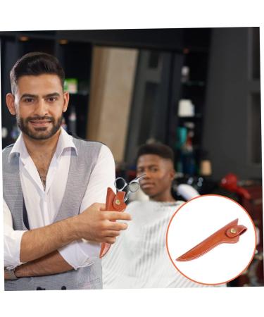 Fomiyes 2-Pack Friseur Shears with Leather Etui Vintage Scissor Case & Blade Protection for Embroidery Scissors 17x5x2cm in Black & Brown - Buy Online on GoSupps.com