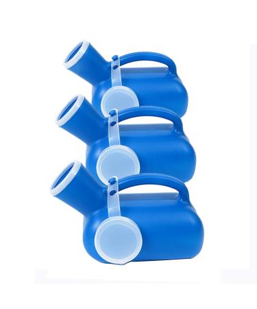 Home Comfort Urinals for Men 3pcs - Upgraded Thick Urine Bottles for Leak Proof Screw-On Lids - 1000ml Portable Urinal for Men - Bed Pan - Pee Bottles for Men Happy