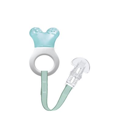 MAM Cooler and Clip cooling bite ring tooth aid with clip for easy attachment extra small and light bite ring for babies from 2+ months turquoise