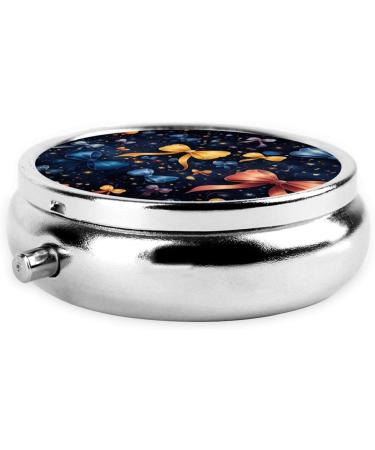 Buy Beautiful Bow Portable Metal Pill Box - 3 Compartment Travel Case for Small Pills - Round Design Hinged Fastening Black - Buy Online on GoSupps.com