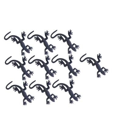 10St Halloween-Simulation Gecko Gift Halloween toys toys simulated Gecko model creepy Halloween frequisite gecko toys party props decorations mini black 3.5x8cm