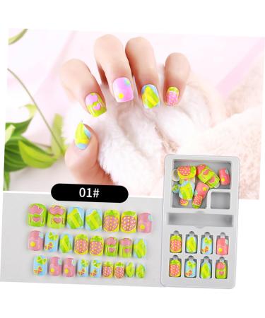 minkissy 2 Sets Nail Art Decals Eco-friendly Nail Stickers Colorful Kids Nail Stickers Kids Art Fake Nail Kids False Nail Cartoon Child Finished Nail Art - Buy Online on GoSupps.com