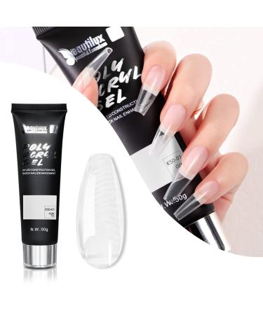 Beautilux acrylic gel for nails 50g clear acrylic gel tube for nails long-lasting assembly gel for acrylic nails and nail extension UV gel tube K50-01-Clear
