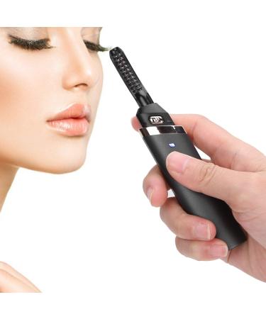 Heated eyelash curls protects the skin eyelash pliers small size heating shape electrical eyelashcover better results easy to use for at home beauty salon salon shop