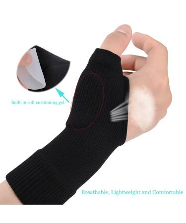 Wrist Thumb Arthritis Gloves (2Pcs) - Compression Sleeves with Gel Pad for Arthritis and Carpal Tunnel - Breathable Fingerless Gloves for Men & Women - Buy Online on GoSupps.com