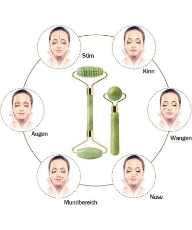 Chyaya Jade Roller & Gua Sha Massage Set - Natural Anti-Aging Facial Tools for Skin Care & Muscle Relaxation (3 Pieces) - Buy Online on GoSupps.com