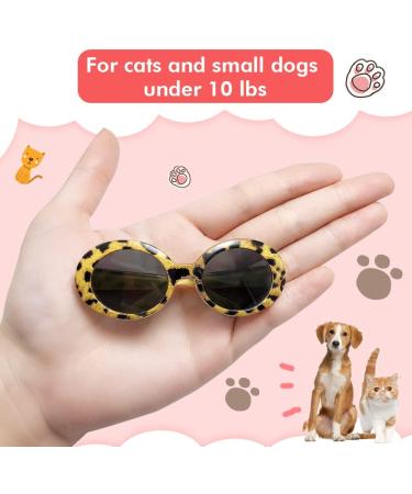 Retro Oval Small Pet Sunglasses Set for Dogs and Cats - Funny Cosplay Costume Photo Props - Buy Online on GoSupps.com
