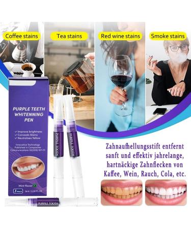 Purple Teeth Whitening Pen - Fast & Painless Tooth Whitening at Home | Mint Flavor - Achieve Bright White Teeth - Buy Online on GoSupps.com