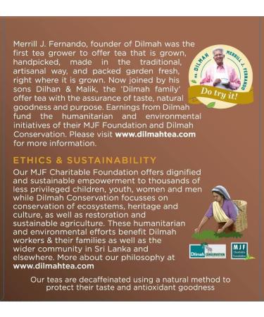 Dilmah Tea Premium Decaffeinated Ceylon Tea 50 Tea Bags Ethical Sri Lankan Tea Decaf Tea Bags Black Tea Caffeine-Free Breakfast Tea Decaf Tea 100 grams (50 Tea Bags) - Buy Online on GoSupps.com