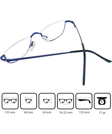Shop Mini Half Round Metal Reading Glasses - 2.5 Diopters Stainless Steel Spring Hinge for Men & Women | International Shipping Available - Buy Online on GoSupps.com
