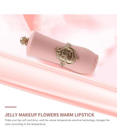 Wsidrnty Beauty Shiny Flower Crystal Jelly Lipstick Magic Temperature Change Color Lip Balm Makeup Pink - Buy Online on GoSupps.com