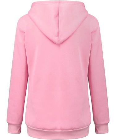 Womens Long Sleeve Cat & Dog Hoodie Sweater with Big Bag & Zipper - Cozy Pink XL Sweatshirt - Buy Online on GoSupps.com