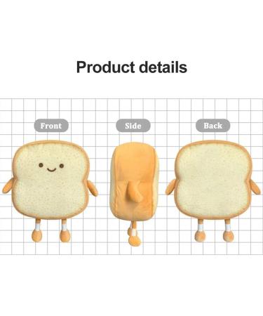 Sliced Bread Plush Pillow - Soft Toast Bread Sofa Cushion Toy - 7In Happy Expression - Gift for Kids & Adults - Buy Online on GoSupps.com