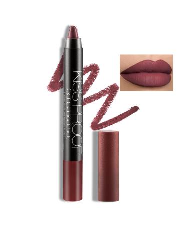 Boobeen Matte Lipstick Pencil Lip Crayon Stick Matte Velvet Lipgloss Creamy Lip Liner Full Coverage High Pigment Waterproof Non-Fade Lipstick for Women  Matte Lip Stain with Smooth Makeup 03