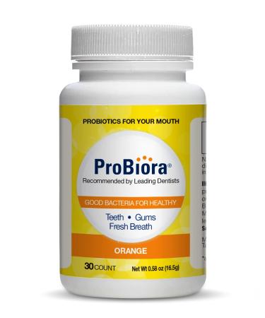 ProBiora Orange Oral-Care Chewable Probiotic Tablets (Formerly ProBioraPlus) | Probiotic Supplement for Women & Men | Healthier Teeth & Gums | Fresher Breath | Whiter Teeth | 30 Count Orange 30 Count (Pack of 1)