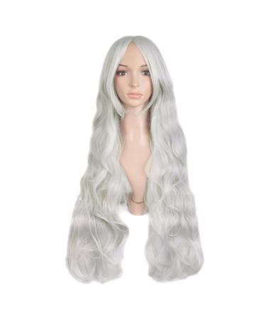 MapofBeauty 32" Long Hair Spiral Curly Cosplay Costume Wig (Silver Grey) - Buy Online on GoSupps.com