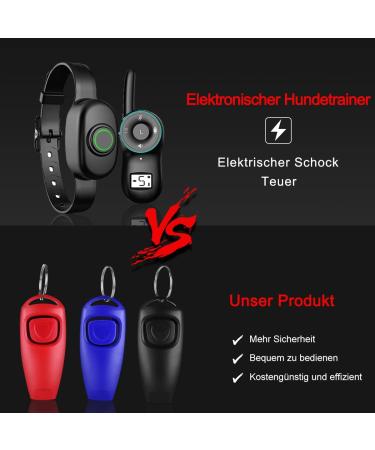 Diyife 3-Pack Clicker Whistle for Dogs | 2-in-1 Professional Training Tool for Pets - Black Red Blue - Buy Online on GoSupps.com