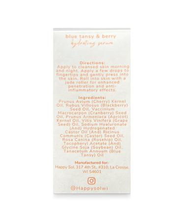 Blue Tansy & Berry Hydrating Serum - Clean Beauty Nourishing Face Serum with Rosehip Oil - Made in USA Cruelty Free Paraben Free - Buy Online on GoSupps.com
