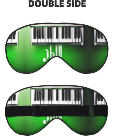 SSIMOO Green & White Piano Keys Print Eye Mask | Ultra-Soft Light-Blocking | Best Comfort for Restful Sleep | International Shipping Available - Buy Online on GoSupps.com