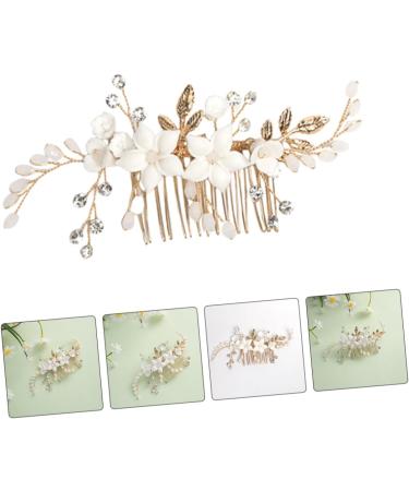 Beaupretty Bridal Headwear Flower Hair Accessories Girl Headpiece Hair Combs for Women Accessories Vintage Hair Accessories Hair Accessories for Bride Bridal Hair Clips Metal Hair Comb - Buy Online on GoSupps.com