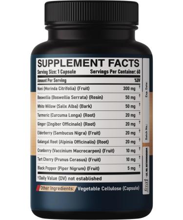 DEDICAD 10in1 Noni Capsules - 4 Month Supply with Elderberry, Boswellia, Turmeric, Ginger & More - Support Muscle, Joint, Digestive & Immune - 2 Packs of 60 Vegan Capsules, Non-GMO & Gluten-Free - Buy Online on GoSupps.com