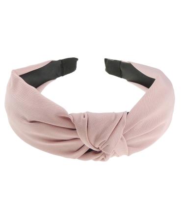 Girls Small Head Ladies Draped Canvas Look Knot Headband Alice Band (Dusky Pink)