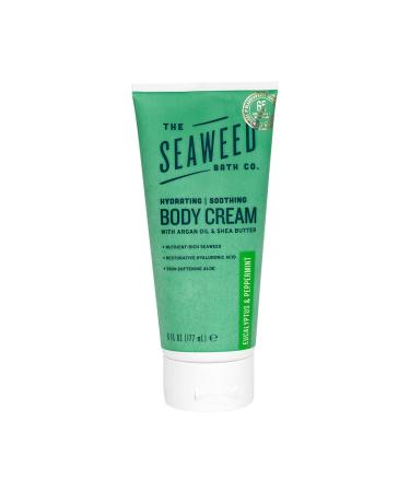 The Seaweed Bath Co. Hydrating Soothing Body Cream, 6 Ounce, Eucalyptus and Peppermint Scent, Nutrient Rich Seaweed, Argan Oil, Aloe, Vegan, Paraben Free Body Cream 6 Fl Oz (Pack of 1)