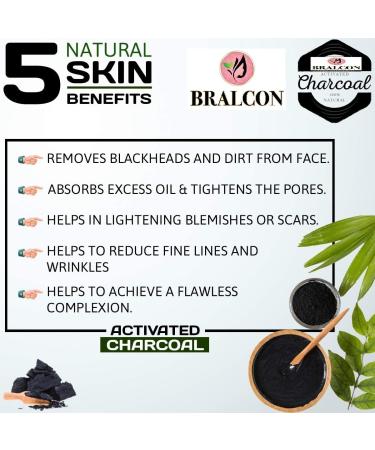 BRA'LCON Activated Charcoal Powder-100g / coconut shell charcoal powder for skin & hairs - all skin types Triple filtered pure & natural - Buy Online on GoSupps.com