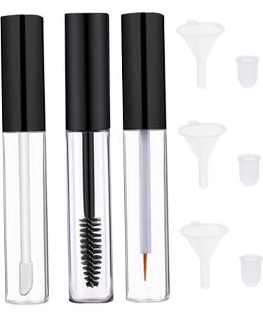 Empty Mascara Tube and Wand 3PCS 10ml Empty Lip Gloss Tubes Transparent Empty Eyeliner Tube with Rubber Inserts and Funnels for DIY Castor Oil - Buy Online on GoSupps.com