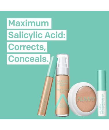 Almay Acne Face Makeup with Salicylic Acid and Skincare Ingredients, Matte Finish, Hypoallergenic, Cruelty-Free, Dermatologist Tested - 100 Ivory 1 Oz - Buy Online on GoSupps.com