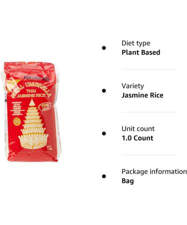 Royal Umbrella Thai Hom Mali Jasmine Rice Whole 1 kg - TRUTHM01 - Buy Online on GoSupps.com