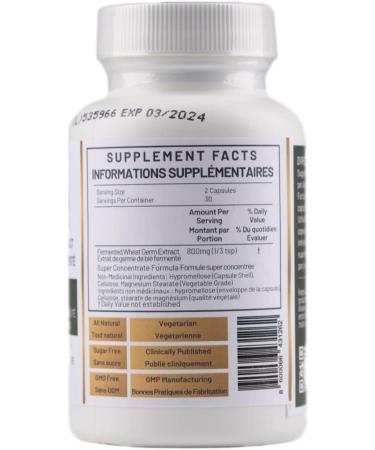 Spermidine Joint Health Premium Fermented Wheat Germ Extract Mobility Flexibility Anti-inflammatory Cell Renewal Non-GMO Gluten-free Sugar-free Vegan Natural 1 Bottle 60 Capsules - Buy Online on GoSupps.com