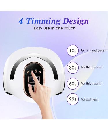 Ruiqas UV LED Nail Lamp 168W | Fast Nail Polish Curing Gel Dryer with Auto Sensor | 4 Timer Settings | For Fingernail and Toenail - Buy Online on GoSupps.com