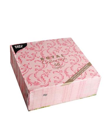 Papstar 50 napkins "ROYAL Collection" 1/4 fold 40 cm x 40 cm red "Damascato" #84998 Red 7.8 x 20 x 20 cm