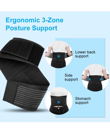 ACWOO Adjustable Lower Back Support Brace with Double Pull Design for Slipped Disc Pain Relief - Buy Online on GoSupps.com