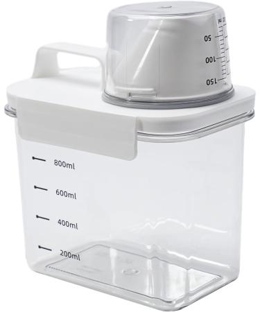 Feegow 1Pc Transparent White Laundry Detergent Dispenser Airtight Detergent Dispenser Multi-Purpose Washing Powder Dispenser Washing(1100ML) - Buy Online on GoSupps.com