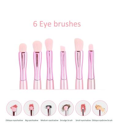 Premium Pink Makeup Brushes Set - Soft Comfort Grip Hair Tools for Professional & Daily Use | Ideal for Powder Eye Shadow & Highlight - ABS Fiber Cosmetic Kit - Buy Online on GoSupps.com