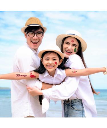 Flamingo Temporary Tattoos - Tropical Luau Party Stickers (10PCS) - Buy Online on GoSupps.com