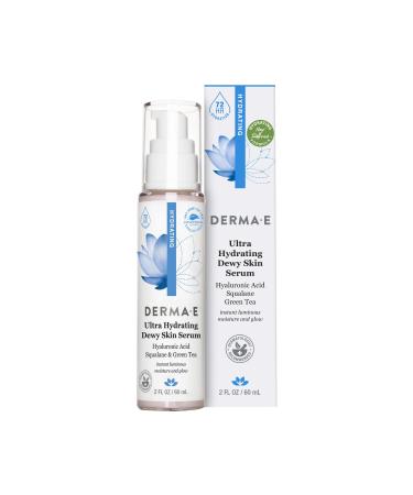 DERMA E Ultra Hydrating Dewy Skin Serum   Moisturizing Facial Treatment with Anti-Aging Squalane  Hyaluronic Acid and Ceramides to Smooth and Replenish  2 FL Oz