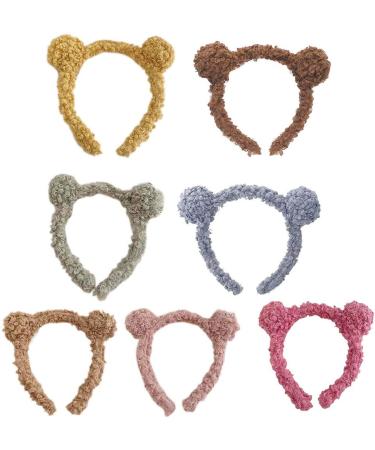 Winter Bear Ears Headband for Women and Girls - Cute Curly Faux Fleece Pompom Hair Hoop for Makeup and Parties - Buy Online on GoSupps.com