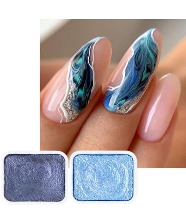 Decoration Paint DIY Manicure Blooming Shimmer Pearl Effect Nail Glitter Watercolor Solid Pigment Paints Set(12colors set) - Buy Online on GoSupps.com