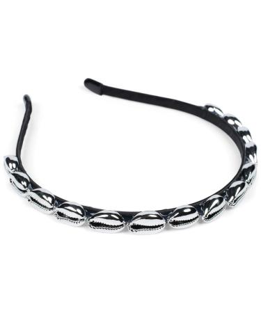 styleBREAKER ladies narrow headband with shells maritime hairband headband 04027012 color: silver