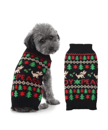 ABRRLO Dog Sweater Dog Sweater Pet Dog Sweater Warm Puppy Small Medium Dogs (S Black) S Black