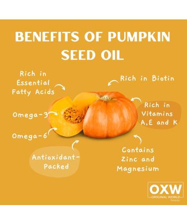 OXW Beauty Castor & Pumpkin Seed Oil Blend - Organic Scalp Stimulator for Hair Growth & Nourishing Facial Treatment - Hexane-Free Cold Pressed - Handcrafted All Natural - Buy Online on GoSupps.com